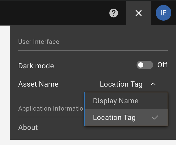Opened options menu.
